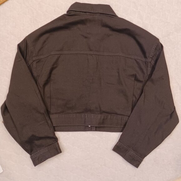 Vans Girl's Medium Jean Jacket Raynes Crop Trucker Black VN000G8SBLK - Picture 2 of 10